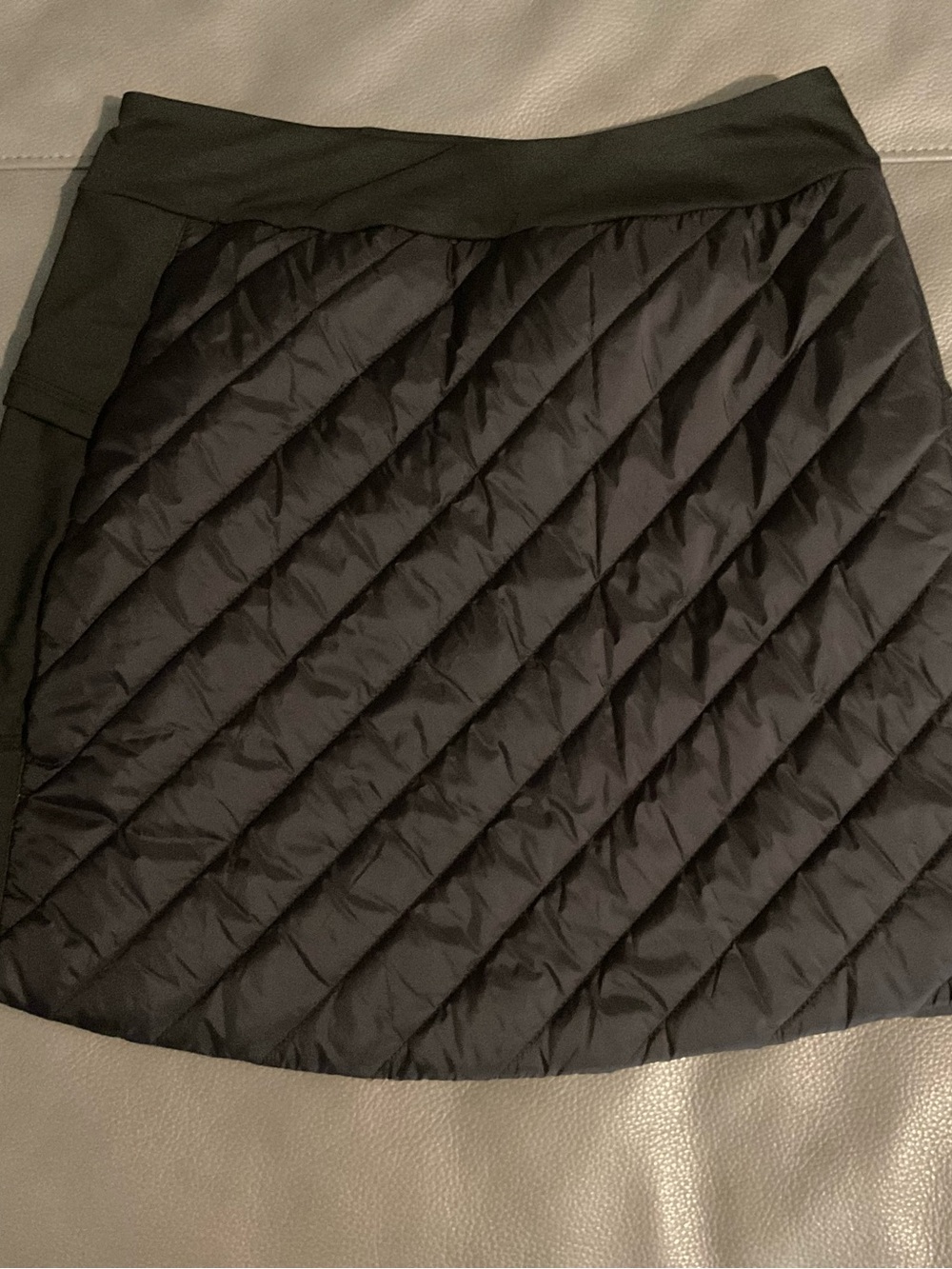 Quilted Black A-Line Women's Skirt
